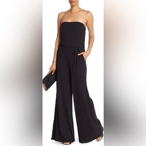 GO Couture Black Strapless Tube Jumpsuit Size Medium